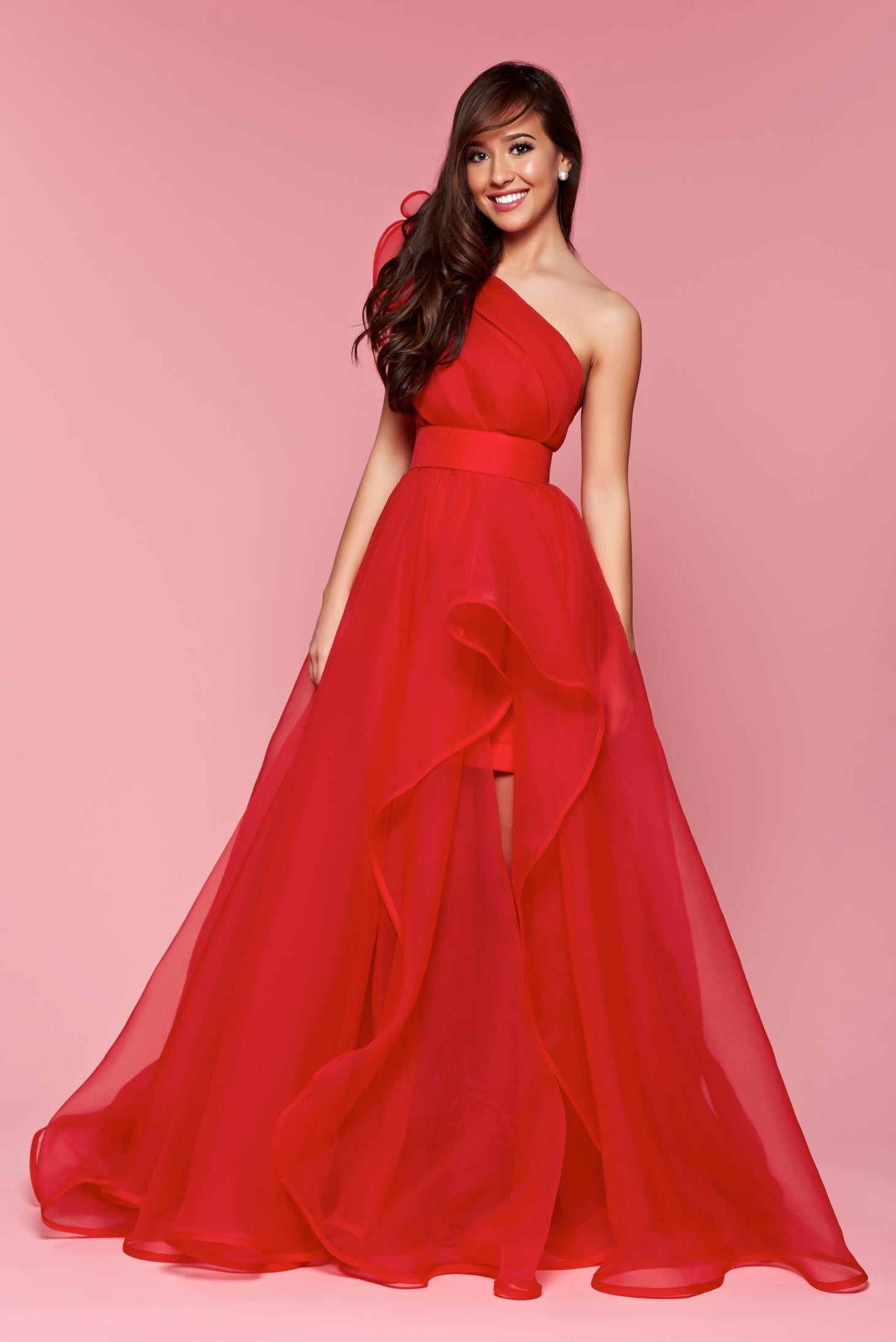 rochie rosie lunga