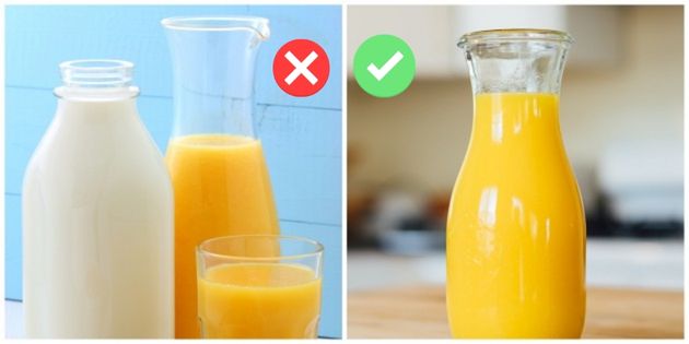 Lapte cu suc de portocale vs suc de portocale separat