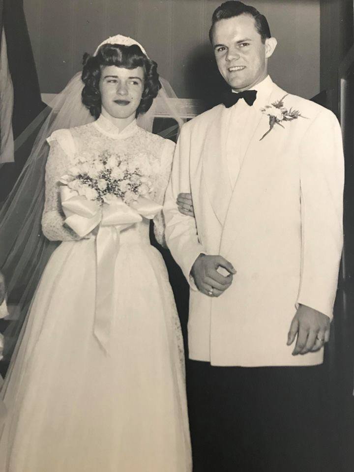 Carl și Mary Jane, mire și mireasă, în 1950