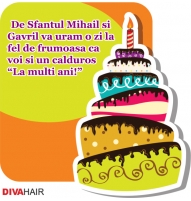 Felicitare Sf Mihail si Gavril cu tort