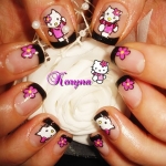 Unghii pictate Hello Kitty by Kory Nails