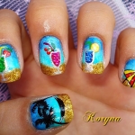 Unghii albastre pictate by Kory Nails