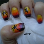 Unghii colorate gradat by Kory Nails