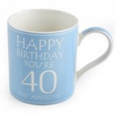 Cana mesaj in cutie cadou - Awesome Your 40 China Mug - Happy Birthday