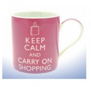 Cana portelan - Keep Calm And Carry On Shopping Mug