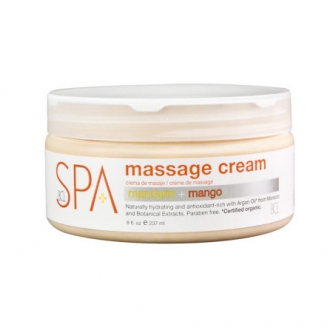 BCL SPA Mandarin + Mango Massage Cream cu ingrediente certificate organic 240 ml (8 oz)