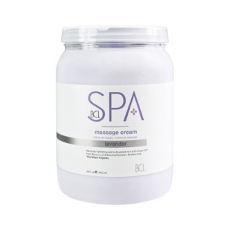 BCL SPA Lavender + Mint Massage Cream cu ingrediente certificate organic 1900 ml (64 oz)