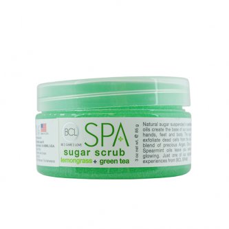 BCL SPA Lemongrass + Green Tea Sugar Scrub cu ingrediente certificate organic 85 g (3 oz)