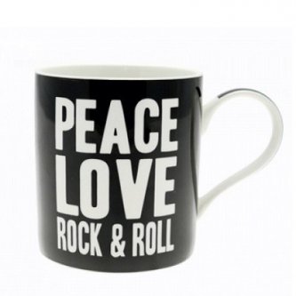 Cana portelan - Peace Love Rock & Roll Mug