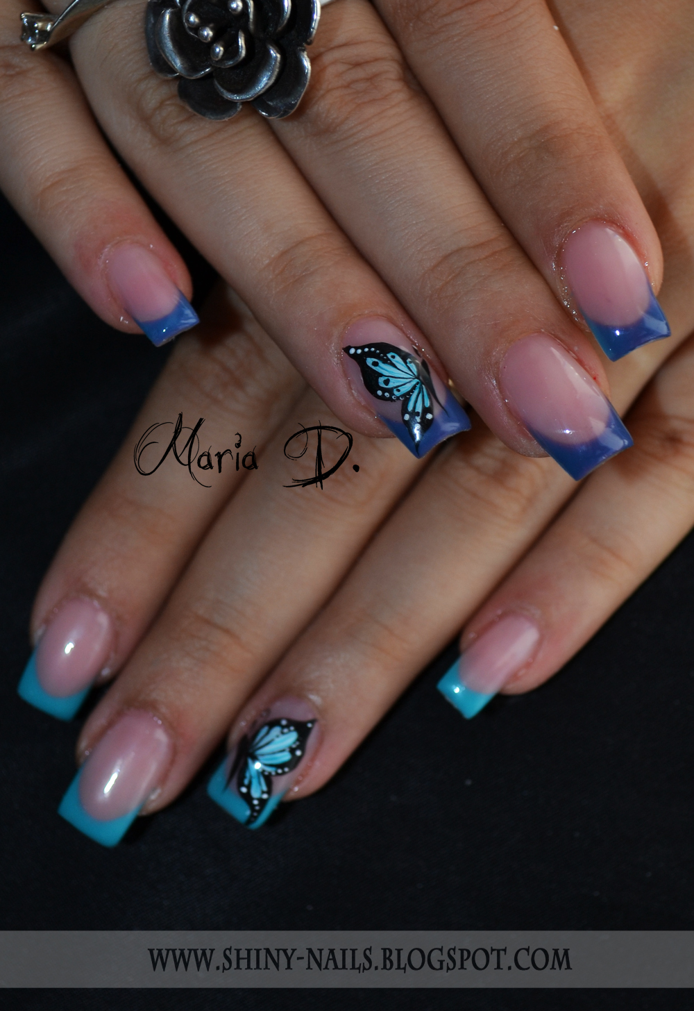 Unghii French cu trandafir by Kory Nails | Galerie de poze 