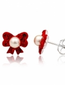 Cercei din argint cu cristale Swarovski rosii