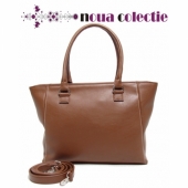 Poseta din piele ecologica maro deschis - MSA 143