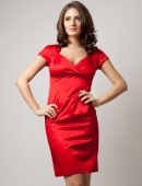 Rochie cambrata de satin gros