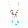 Colier cu forme geometrice si cristale bleu