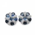 Cercei floare safir si topaz