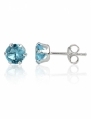 Cercei din argint cu zircon bleu acvamarin