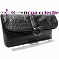 Plic din piele naturala neagra(croco) MP 113
