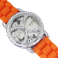 Ceas cu bratara de silicon orange