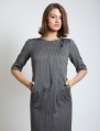 Rochie din stofa cu pliu asimetric