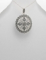 Pandantiv rotund din argint cu marcasite 17-1-i23316