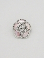 Brosa floare din argint cu marcasite si sidef roz 16-1-i23408R
