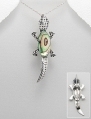 Brosa salamandra din argint cu scoica abalone verde 16-1-i2341