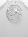 Cercei din argint cPandantiv rotund din argint cu aspect de aur alb cu pietre albe 17-1-i18272,3 g Lungime: 35 mm Latime: 15 mm 