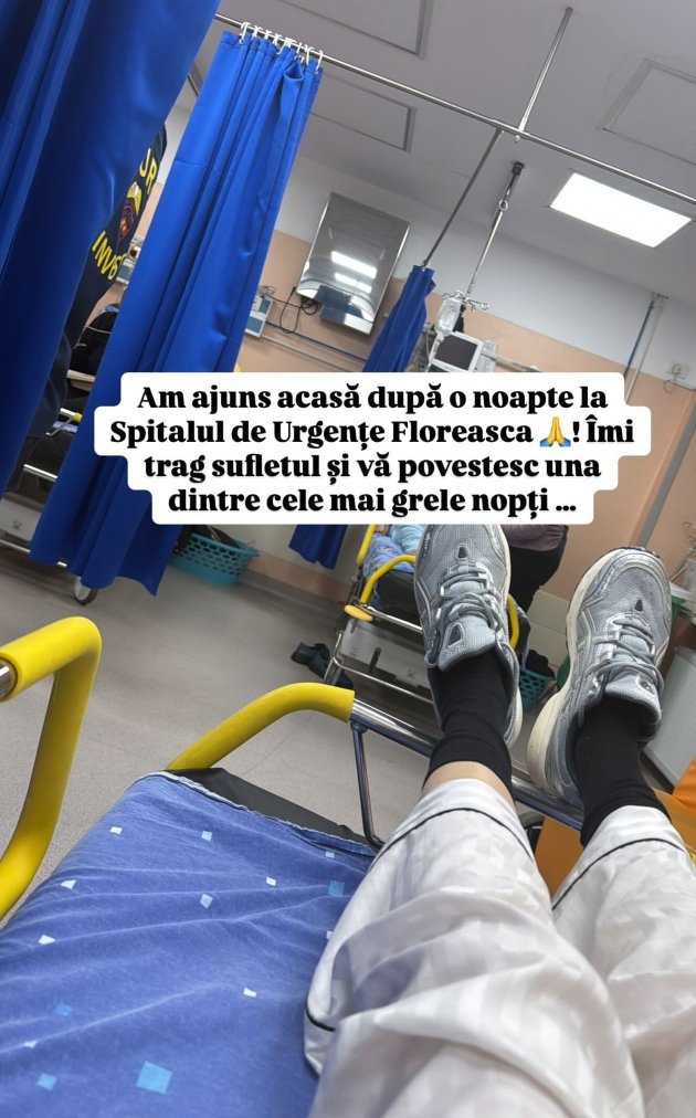 anca serea la spitalul de urgenta floreasca intinsa pe un pat de spital