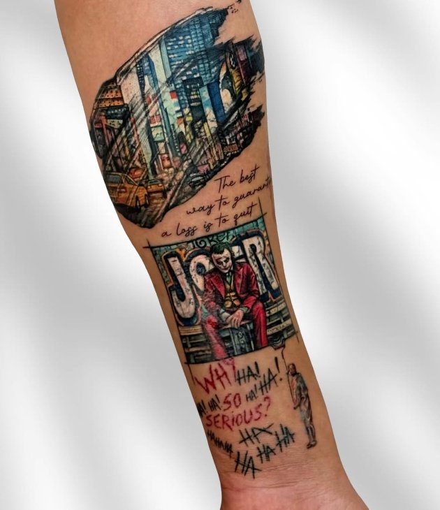 noul tatuaj al lui george burcea cu personajul joker