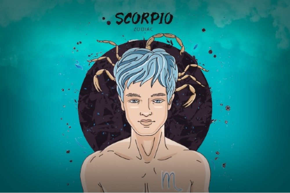 Ilustrație cu bărbatul în zodia Scorpion