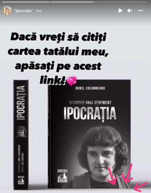 Imagine cu o captură de pe Instagram Stories de la Irina Columbeanu