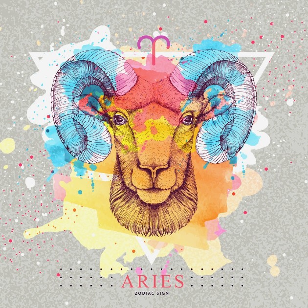 Ilustrație cu semnul zodiacal al Berbecului