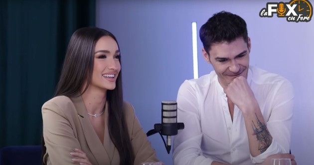 Imagine cu Viviana Sposub și George Burcea în timpul podcastului lui Fereșteanu