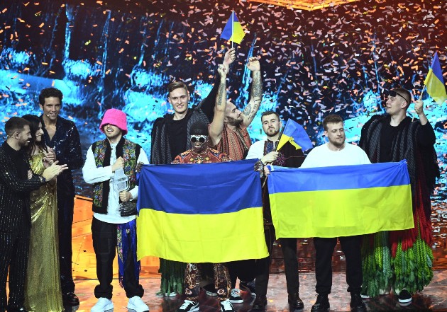 Imagine cu Kalush Orchestra pe scenă la Eurovision