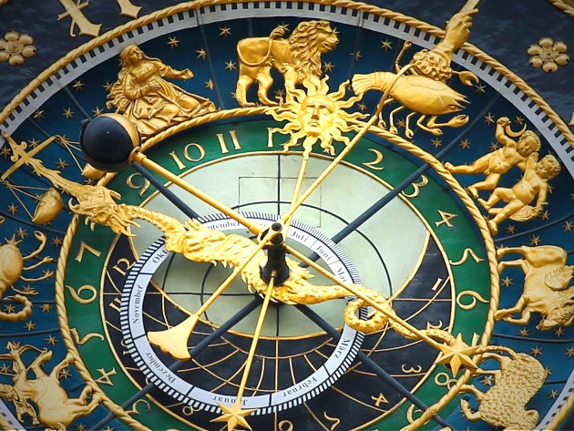Imagine cu un ceas cu toate semnele zodiacale