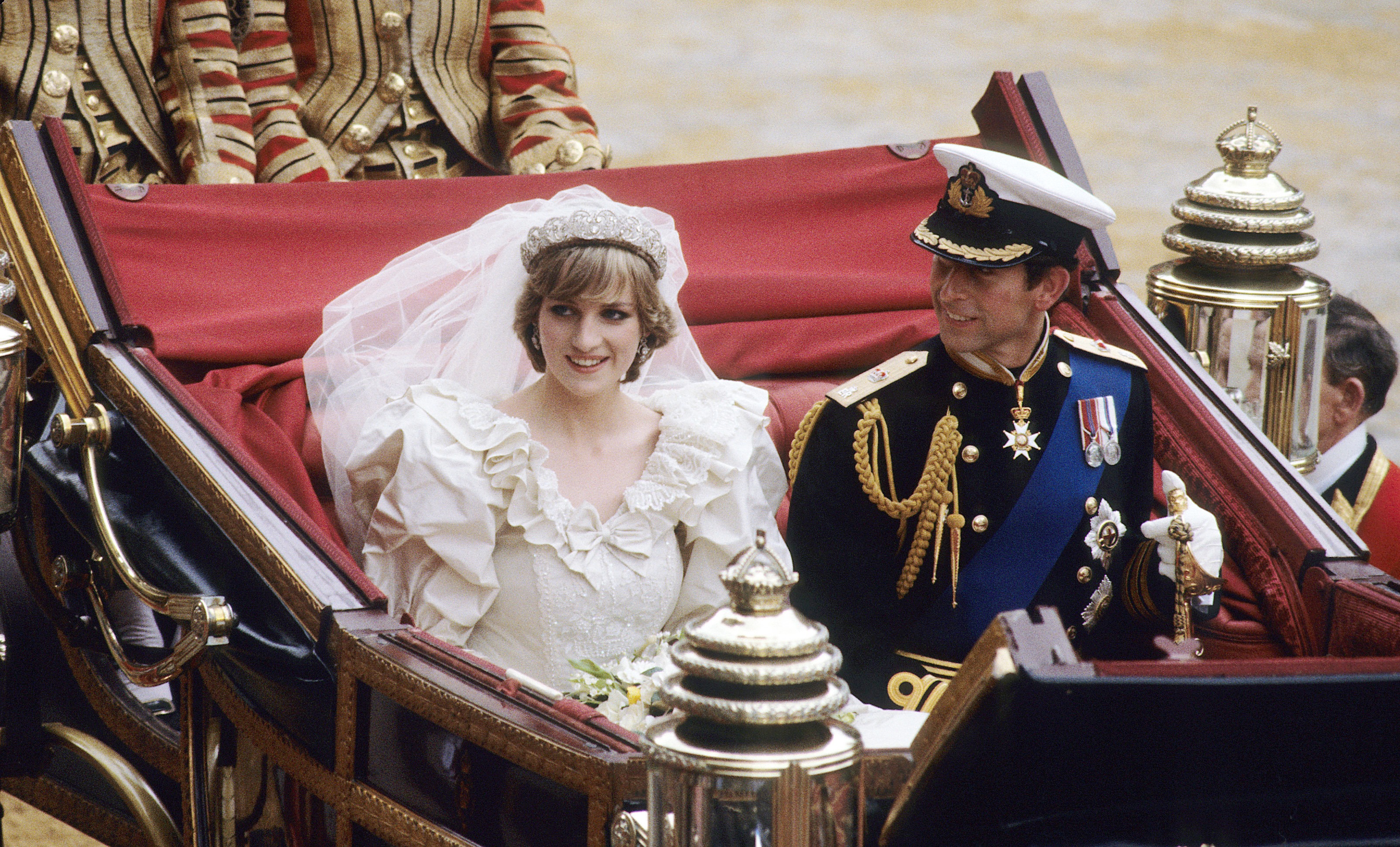 Printesa Diana si Printul Charles in ziua nuntii lor