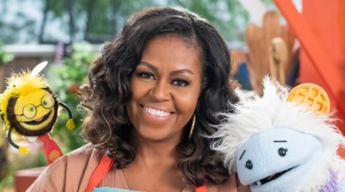 Michelle Obama in postura de gazda a emisiunii culinare 