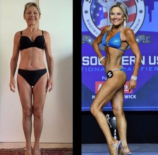 julia olson, in timpul pregatirilor pentru a participa la competitii de fitness