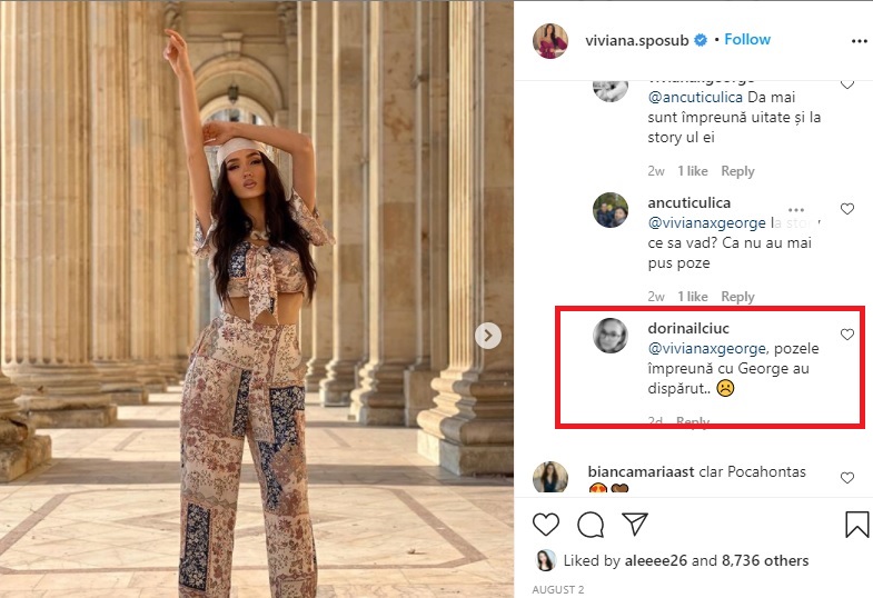 viviana sposub a sterg pozele cu george burcea de pe Instagram