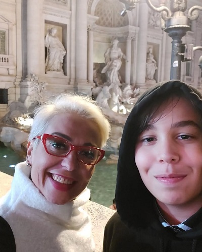 Monica Anghel si fiul ei, Aviv, in vacanta la Roma