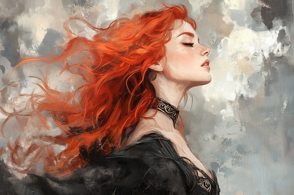 imagine generata AI, portret celtic femeie