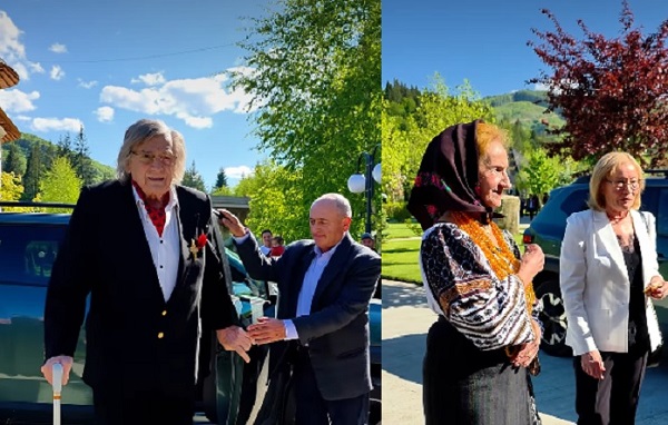 Florin Piersic si Sofia Vicoveanca in timpul vizitei la Manastirea Sihastria Putnei