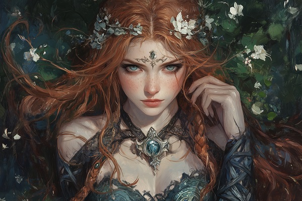 ilustratie generata AI zeita celtica Aine