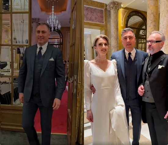 Alexandru Ciucu alaturi de Mihai Albu si de sotia lui, Elena, la nunta lor