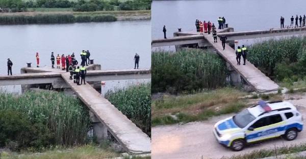 politisti si pompieri SMURD pentru a salva doua persoane cazute in apa in Canalul Dunare-Marea Neagra la Medgidia
