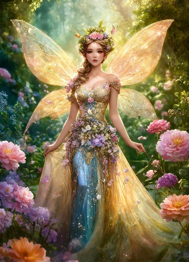 ilustratie generata AI, zana a florilor