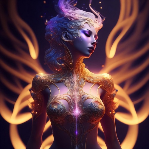 ilustratie generata AI, zeita ganditoare