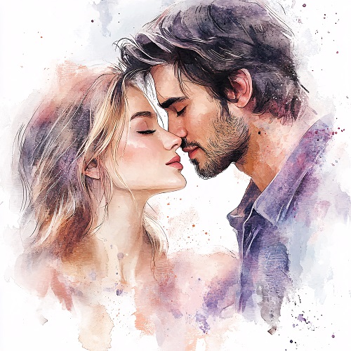 ilustratie generata AI, cuplu intr-un moment romantic