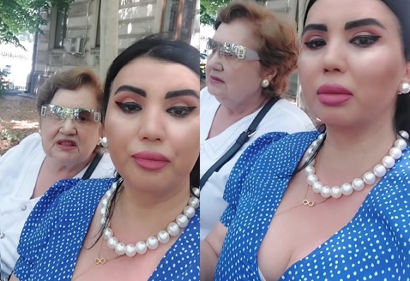 Adriana Bahmuțeanu alături de mama ei, Petruța Toma, pregătindu-se de procesul prin care Petruța Toma își cerea drepturile de bunică în instanță