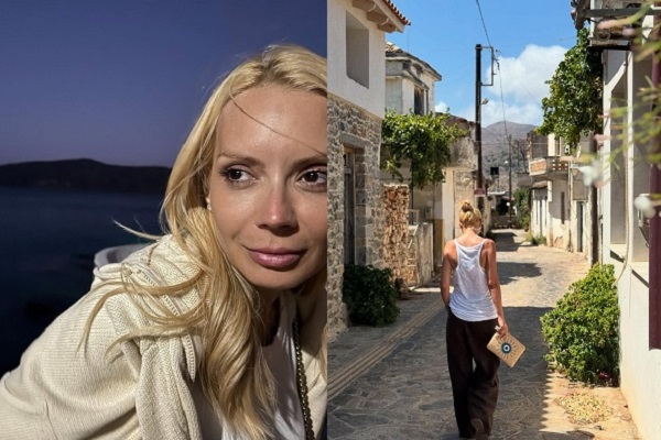 colaj de fotografii cu Daciana Sârbu în vacanță în Grecia
